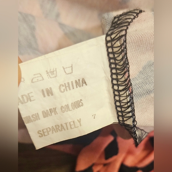 NEW Nemidor Dress Pink Black Short Sleeve Midi Fit Flare Pockets Boho Print Knee - Picture 5 of 6